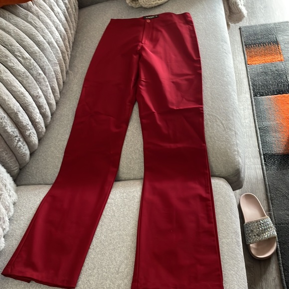 ,Tark’ 1 fabulous Ruby color slack beautiful material highwaist Stretch France S - Picture 4 of 9